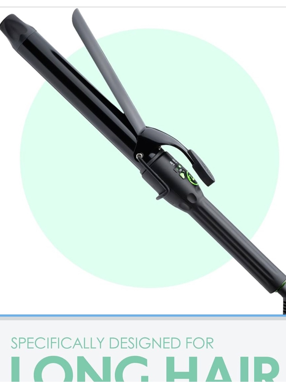 Mint 1.25” Extended Barrel Curling Iron
